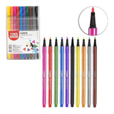 Caneta Hidrografica 10 Cores