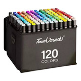 Canetas Permanentes 120 Cores Vibrantes Ponta Dupla C/ Bolsa Conjunto Canetinhas Touch Cores Vibrantes Profissional Escolar Colorir