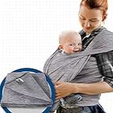 Canguru Wrap Sling Bebê Carregador Carrier Enxoval Passeio  Cinza Mescla 