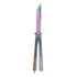 Canivete Faca Butterfly Balisong Afiado Fade Rainbow 