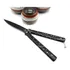 Canivete Faca Butterfly Balisong Preto Tático Lâminatanto
