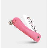 Canivete Lâmina Cerâmica Hello Kitty Rosa Funcional Chaveiro