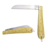 Canivete Latão Escama Dourado Carbono Corneta 
