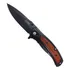 Canivete Tático Black Cabo Madeira Semi Automatico