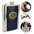 Cantil De Bolso Porta Bebida 255ml Inox Revestido Em Couro