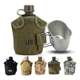 Cantil Militar Com Caneca Térmico Preto Verde Francês Cinza