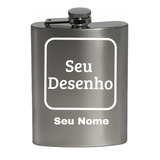 Cantil Porta Whisky Personalizado C  Seu Nome Alcoól Inox Cor Inox Escovado