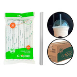Canudo Biodegradavel Milk Shake 10mm Açai Vitamina 750 Un Cor Cristal transparente