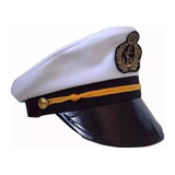 Cap Chapéu Capitão Quepe Ancora Marinha Marinheiro Fantasia Cor Branco