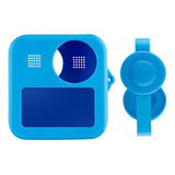 Capa Azul Silicone   Tampa De Proteção Gopro Max Blackbag