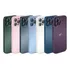 Capa Capinha Para iPhone Logo Com Luxo Vidro Premium Case Cor Azul-claro For iPhone 15 Plus