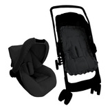 Capa Carrinho Universal Moises Capa Bebê Conforto Completa Cor Preto