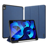Capa Case Anti Impacto Suporte Caneta Para iPad Air 5 Dux Cor Azul-escuro
