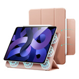 Capa Case Magnética P/ iPad Air 4 E 5 Protege Apple Pencil Cor Rose Gold