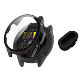 Capa Case Preta C  Película Compatível Com Garmin 165   Plug