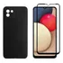Capa Case Silicone Aveludada Preta P/ Galaxy A03 + Pelicula