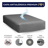 Capa Colchão Impermeável Solteiro Protetor Hospitalar Antialérgico Grafite