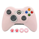 Capa Controle Xbox 360 Rosa Pastel Proteção Silicone