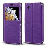 Capa Curva Para Blackberry 8520, Capa De Couro De Grão De Madeira Com Porta-cartão E Janela, Capa Magnética Para Blackberry Gemini (6,2 Cm) Roxo