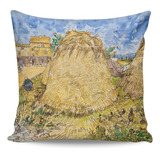 Capa De Almofada Pintores Van Gogh Pilhas De Trigo 40x40 Cm