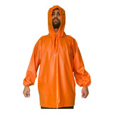 Capa De Chuva Impermeável Profissional Adulto Laranja Pesca