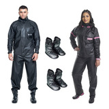 Capa De Chuva Masculina E Feminina + 2 Pares De Polainas