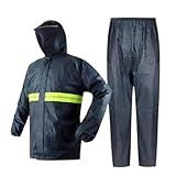 Capa De Chuva Moto Impermeável Motoqueiro Reforçada Capuz Viseira Conjunto Jaqueta E Calça Unissex (g)