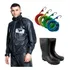 Capa De Chuva Pantaneiro Pvc Black Bota Motociclista Moto