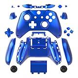 Capa De Cor Cromada Para Wps Com Conjunto Completo De Placas De Rosto + Botões Abxy + Amortecedores Rb Lb + Trilhos Direito/esquerdo Para Xbox One S Slim (conector De Fone De Ouvido De 3,5 Mm) Controladores Para A Versão 1708, Chrome Blue