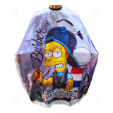Capa De Corte Barbeiro Personalizada Grande P  Cabeleireiro Cor Azul Barte Bone