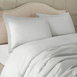 Capa De Edredom King Duvet Zíper 400 Fios   2 Fronhas Macio Cor Branco