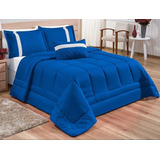 Capa De Edredom Oliveira Queen Casa Laura Enxovais Azul Conjunto Roupa De Cama Box 4 Peças Premium Elegante