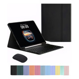 Capa E Teclado Bluetooth E Mouse Para iPad 6ª/ Pro/ Air2 9,7 Cor Preto + Preto Teclado + Preto Carregamento Bluetooth Mouse