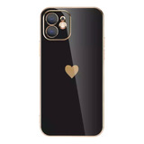 Capa Para iPhone 11 12 13 Pro Max Lux Coração Case Cores