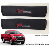 Capa Protetora Automotiva Para Cinto Segurança Bordado Carro Mitsubishi Almofadada - Maior Conforto Sofisticação ( Par )