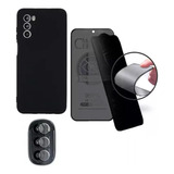 Capa Slim + Pelicula 9d Privacidade +pl Cam P/ Moto G82 5g