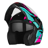 Capacete Articulado Robocop Etceter Captiva Stronger Faster Cor Azul rosa Tamanho Do Capacete 60