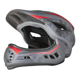 Capacete Bicicleta X Full Removível Downhill My22 High One Cor Cinza/vermelho Tamanho M