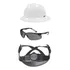 Capacete Branco Aba Total Msa Catraca + Jugular + Oculos