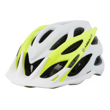 Capacete Ciclismo Bike Absolute Wild Led Pisca Preto Fosco Cor Branco neon Tamanho G  58 A 61cm 