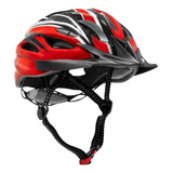 Capacete Com Sinalizador De Led Ciclismo Bike Preto vermelho Cor Vermelho Tamanho Ajustavel 52 60cm
