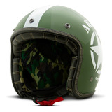 Capacete Custom Etceter Army Brilhante Personalizado Cor Verde Militar Tamanho Do Capacete 60