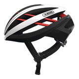 Capacete De Ciclismo Abus Aventor Branco  Preto E Vermelho