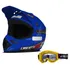 Capacete De Trilha + Óculos Preto Motocross Mx Pro Tork