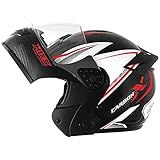 Capacete Escamoteável MIXS Gladiator Carbon Fosco 60 Vermelho Preto Branco