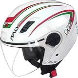 Capacete FW3 X OPEN BRANCO ITÁLIA 60 COM VISEIRA CRISTAL