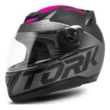 Capacete Liberty Evolution G7 Moto Pro Tork Fosco E Brilhoso Cor Preto E Rosa Fosco Tamanho 60
