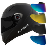 Capacete Ls2 Ff358 Monocolor Preto Fosco+viseira+toca 