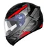 Capacete Moto Ebf X Troy Furious Preto Vermelho C/ Óculos