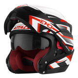 Capacete Moto Escamoteável Attack Evo Brilhante + Narigueira